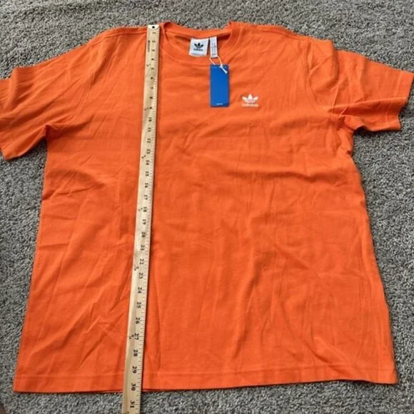 adidas Men's Trefoil Essentials Short Sleeve T-Shirt Orange Pull Over Size XL - Picture 7 of 10